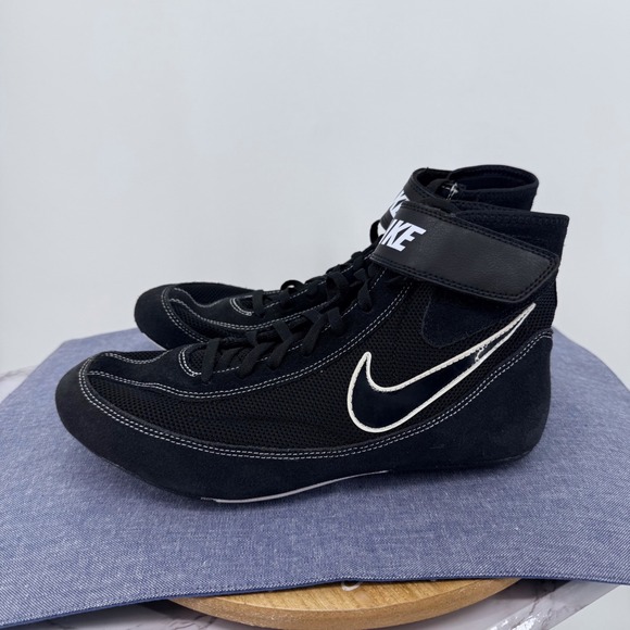 Nike Speedsweep VII Wrestling Shoes Mens 9.5 Black White 366683-001 High Top - Picture 4 of 9